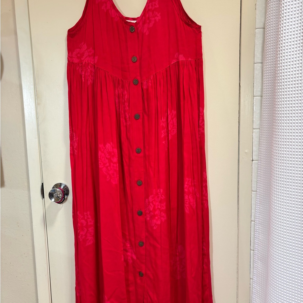 90s Retro Red Sleeveless Dress